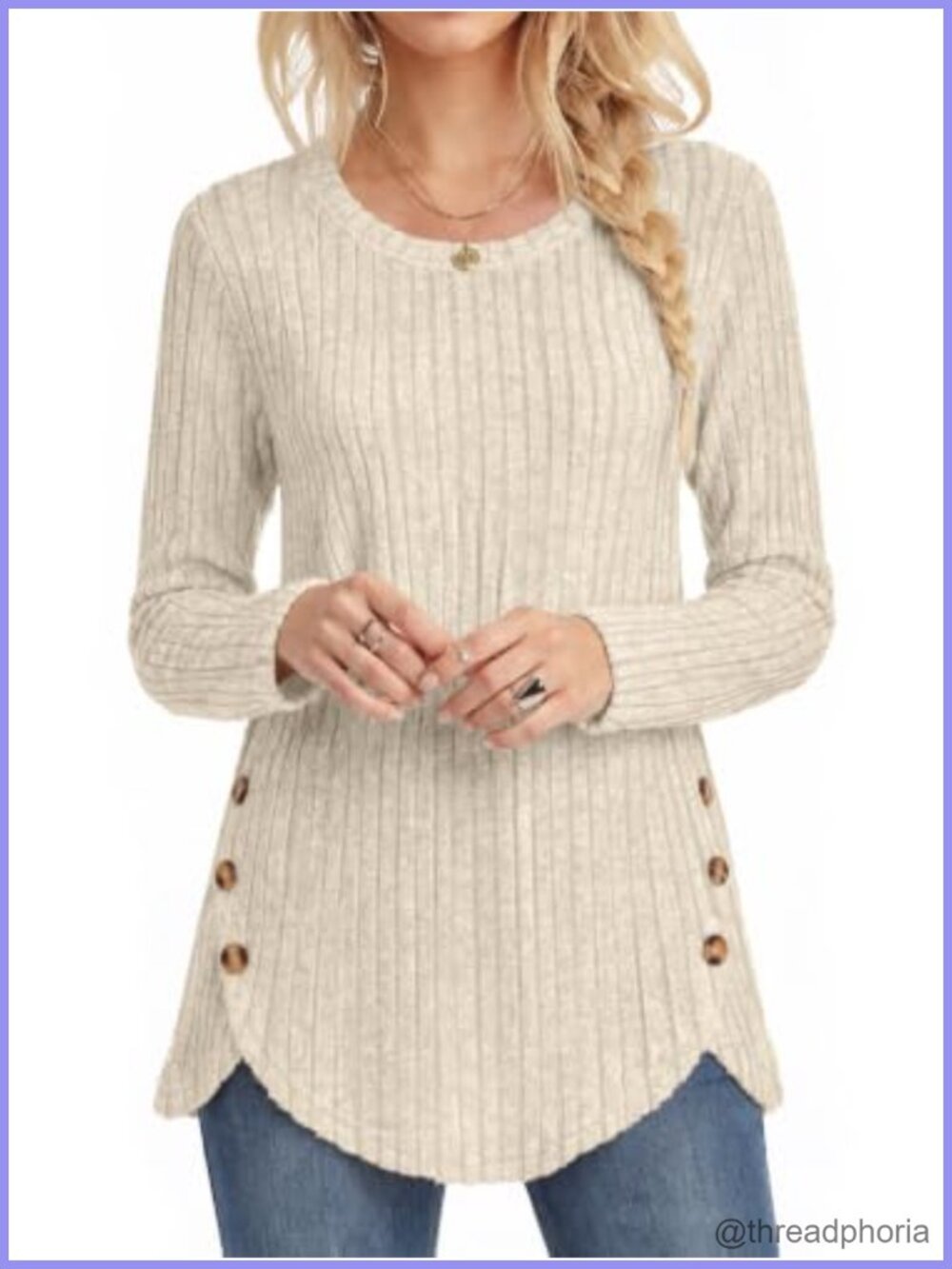 Womens Long Sleeve Tunic Top Sweater Blouse Round Neck Loose Fit